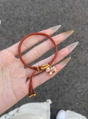 正品新款黄金足金999小木马摇摇马手链 送女友老婆七夕情人节礼物