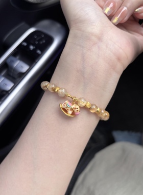 正品新款黄金足金999小木马摇摇马手链 送女友老婆七夕情人节礼物