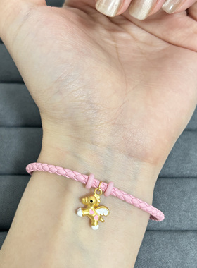 正品新款黄金足金999小木马摇摇马手链 送女友老婆七夕情人节礼物