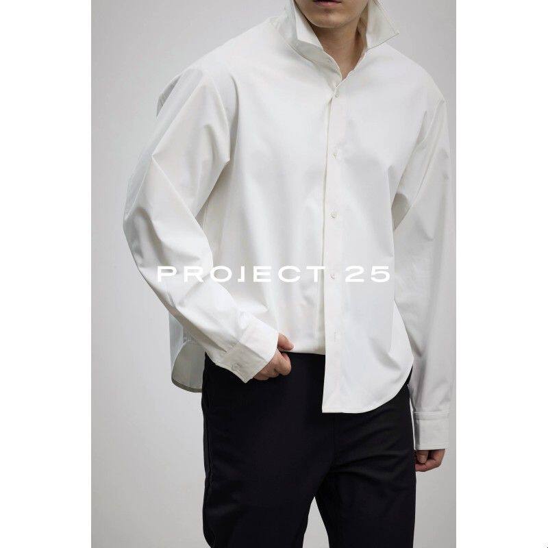 PROJECT 25 日产Solotex防水抗皱微廓短款衬衫休闲通勤易打理衬衣