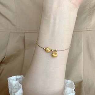 黄金金鱼小胖福新款足金999足金 送女友老婆七夕情人节礼物手链女