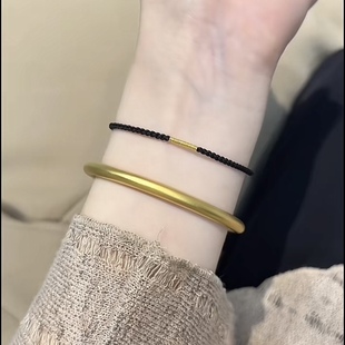 正品新款黄金足金999手链女红绳碎金子小金圈 送女友老婆七夕礼物