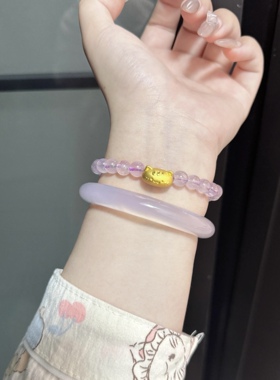 黄金足金999法棍猫咪萌宠转运珠手串手链礼物送女友老婆七夕礼物