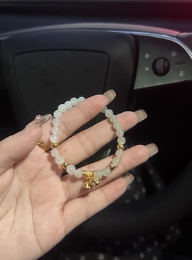 999足金两世欢黄金手链女款和田玉竹节手串520情人节礼物送女朋友