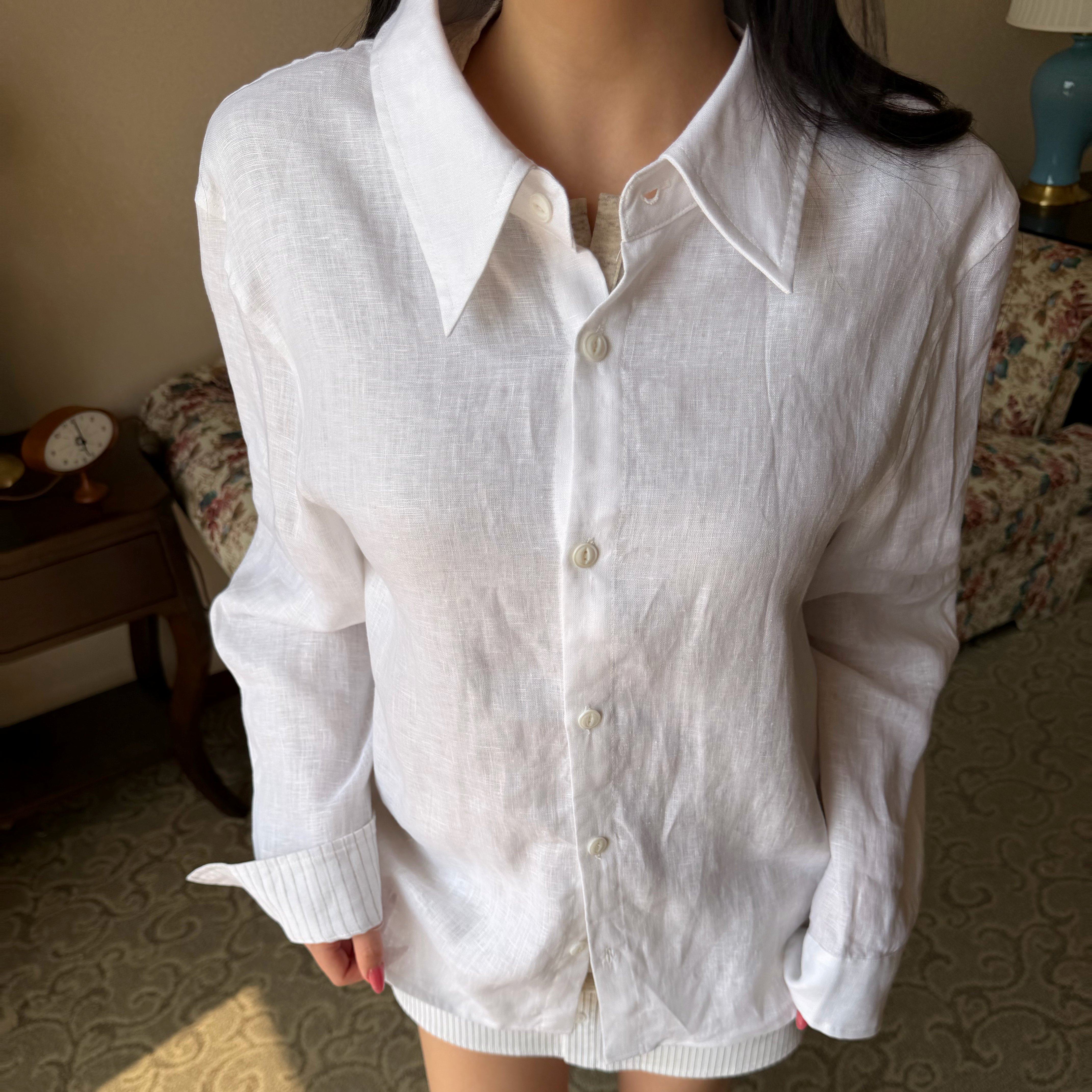 Breathy袖口条纹拼接运动长袖衬衫老钱风松弛感春夏男