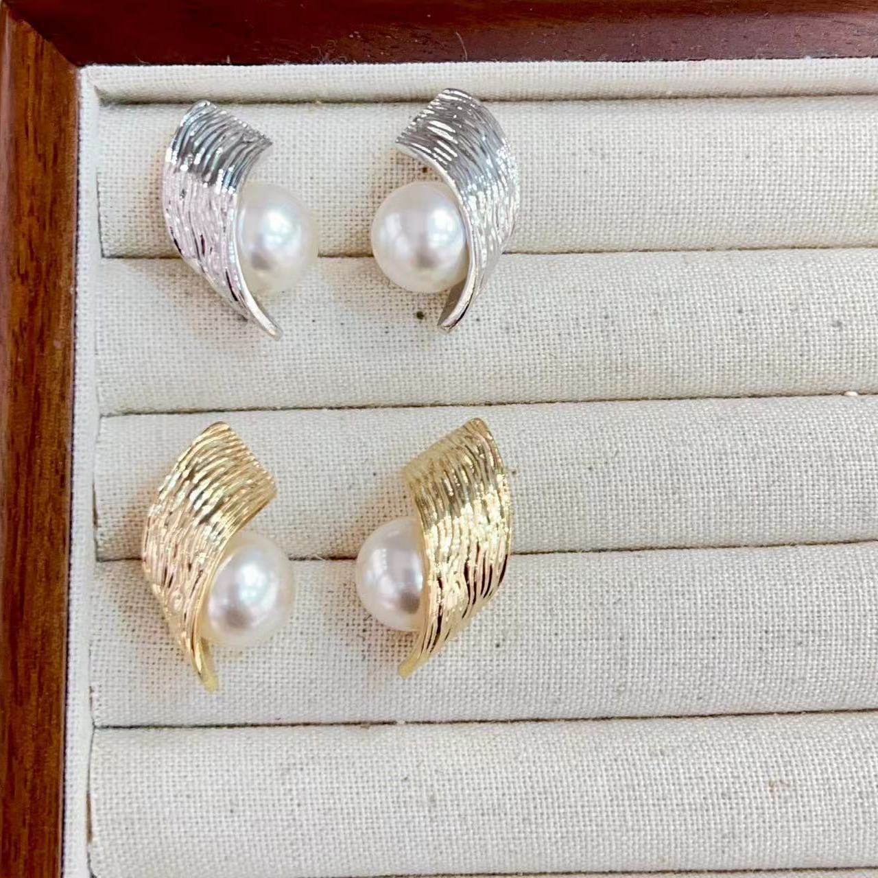 法式轻奢小众设计款高级感卷边珠珠时尚气质2025新款耳钉耳饰,饰品/流行首饰/时尚饰品新,耳钉,淘宝优惠券,粉丝福利购,淘宝优惠卷