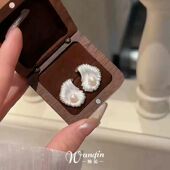 「海浪灵光」法式 小香风耳饰 气质贝壳珍珠耳钉复古高级感优雅时尚