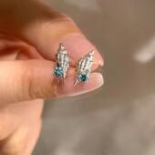 蓝色海螺海星耳钉2025精致气质耳环高级设计小众新款 耳洞耳饰