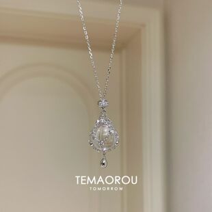 珍珠水滴项链圆珠网兜百搭清冷设计高级气质时尚精致颜值小众锁骨