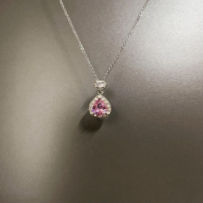 Vintage古着 Pink diamond flowers项链