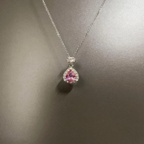 Vintage古着 Pink diamond flowers项链
