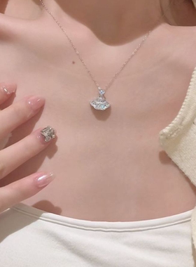 公主的裙摆项链女千金贵气高级锁骨链配饰送女友闺蜜礼物