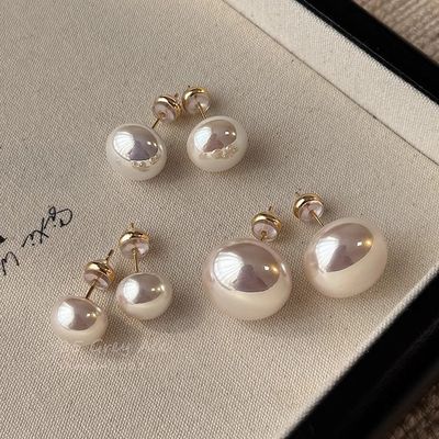 施家珠珠耳钉女馒头珠2024新款爆款简约高级感耳饰耳环轻奢