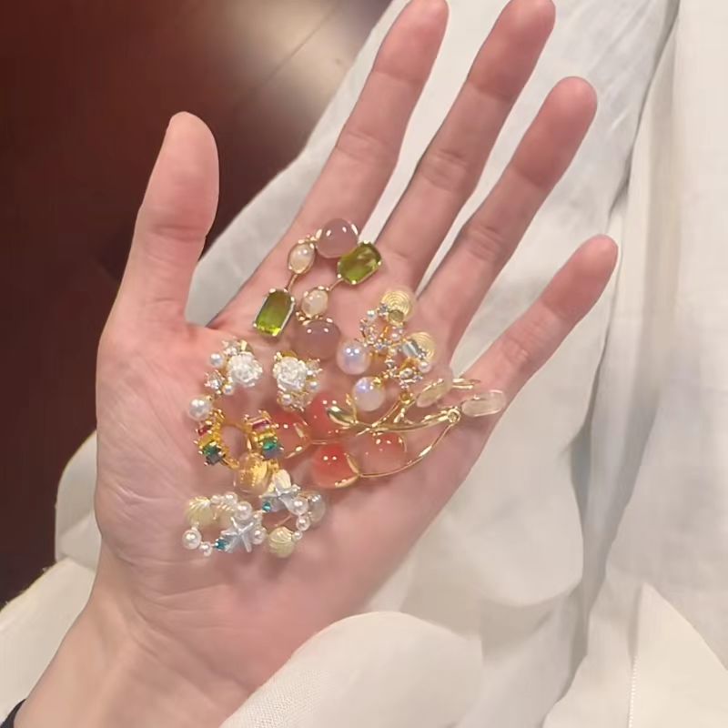 合金耳饰 春夏耳夹合集~十里花香 小清新花朵耳饰甜美蚊香盘耳夹