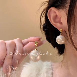 暖玉生香~复古夸张珍珠耳环女2025新款小众独特设计感耳钉耳饰