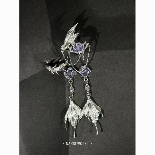 人鱼首饰套装鱼尾系列:“我永恒的灵魂,注视着你的心”时尚耳环in