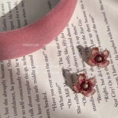 赵露思同款 耳钉女小众设计感高级茶系耳环复古 耳环早春2023年新款