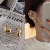 合金耳饰 ins 冷淡风潮宋慧乔同款 简约小众设计金属个性 耳钉2024款