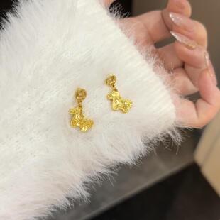 中式马上有钱新款小马耳钉秋冬生肖暴富款马年碎冰耳饰耳环