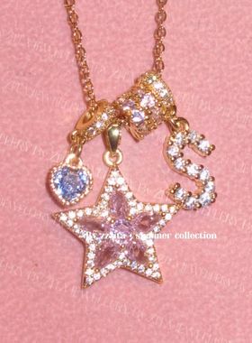 幸运许愿星~字母闪钻五角星爱心项链2025新款轻奢气质高级感项链