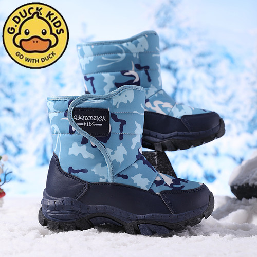 男童雪地靴秋冬2024新款加绒加厚