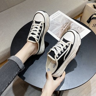 网红厚底帆布凉拖鞋女夏季外穿2022年新款超火百搭时尚包头半托鞋