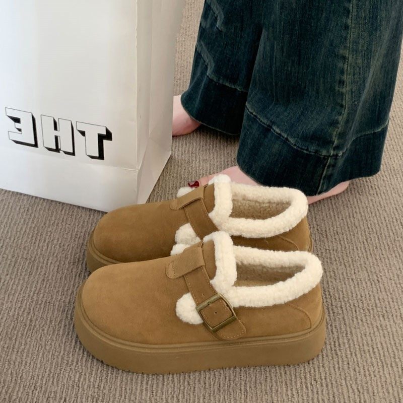 厚底加绒豆豆勃肯鞋女2025新款秋冬季乐福鞋博肯棉鞋子保暖雪地靴,女鞋,时尚雪地靴,淘宝优惠券,粉丝福利购,淘宝优惠卷