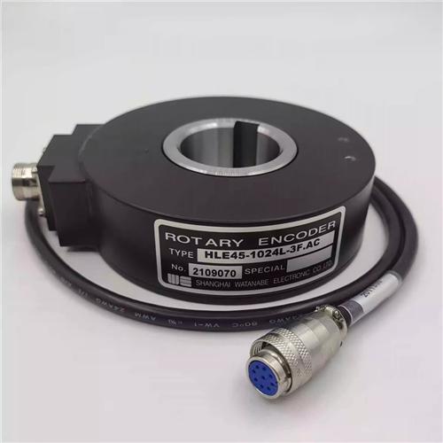 日本渡边HLE45空心轴行车塔吊电机编码器1024L-600L-2048D-3F.AC