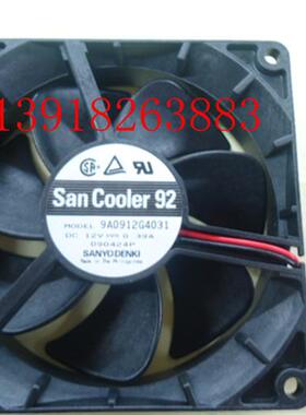 全新原装日本三洋双滚珠轴流风扇9A091AG4031 DC12V 0.39A 92X25