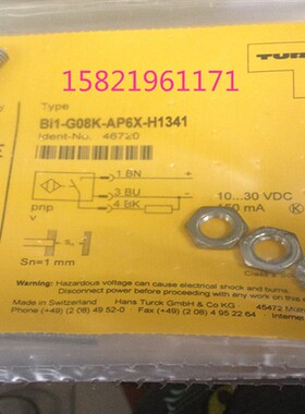 全新原装接近开关BI1-G08K-AP6X-H1341 现货