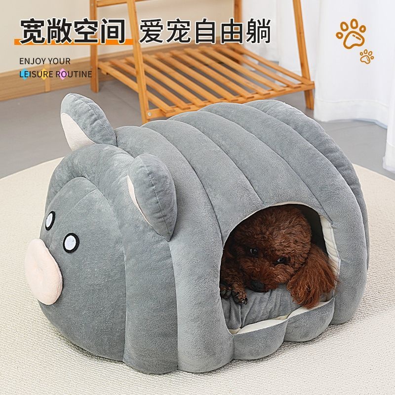 猫窝狗窝冬季保暖加绒加厚泰迪狗猫咪睡觉房子垫子全封闭安全舒适