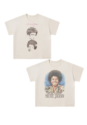 VINTAGEBLE[MICHAEL JACKSON]美式印花圆领水洗人像Vintage短袖