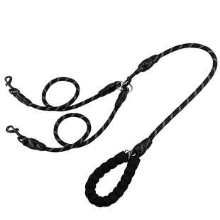 狗狗牵引绳一拖二遛狗绳子双头两只小中大型犬宠物泰迪柯基狗链子