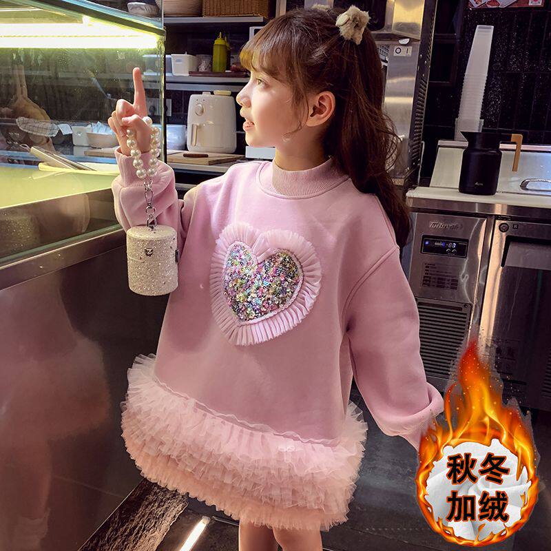 女童加绒连衣裙洋气儿童