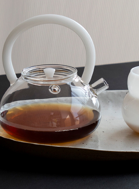 丈山尺树 ins风电陶炉蜡烛炉用可加热耐热玻璃茶壶套装 养生食器