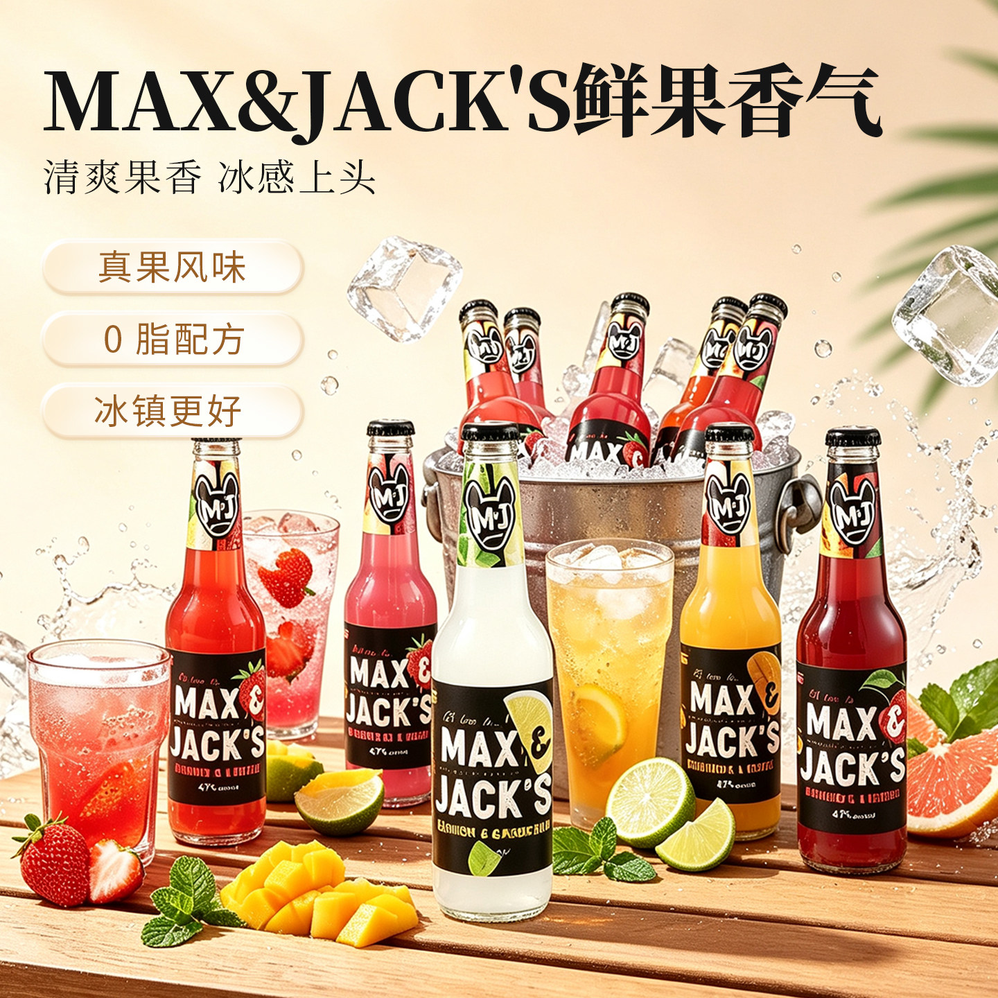 莫斯科原瓶进口女士口味果啤 马赫斯基酿造型果味精酿啤酒400ml瓶