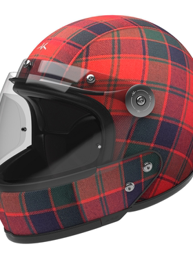 Tartan红绿格纹-VELDT碳纤维复古头盔