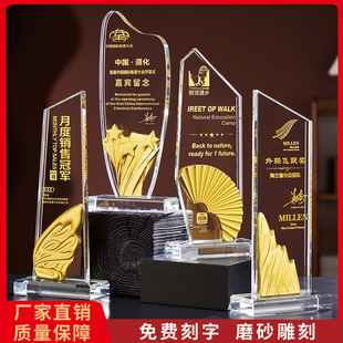 水晶奖杯定制奖牌高级感金属创意团体比赛周年庆优秀员工年会颁奖