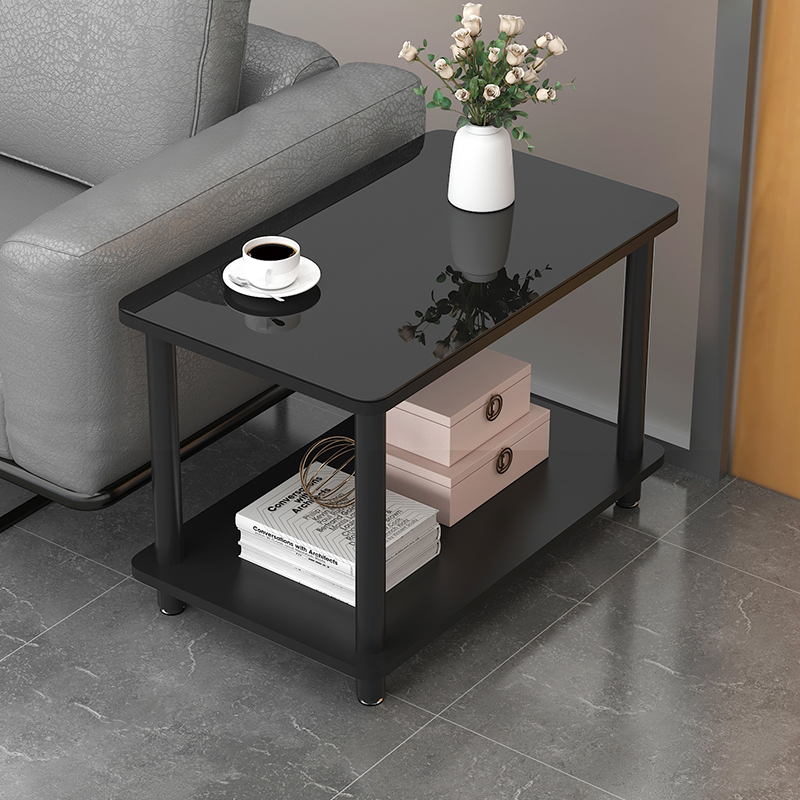 客厅长方形桌子会客室单人位沙发中间茶几沙发边几钢化玻璃办公室