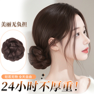 麻花千金花苞头抓夹仿真发丸子头假发女蓬松盘发神器后脑勺假发包