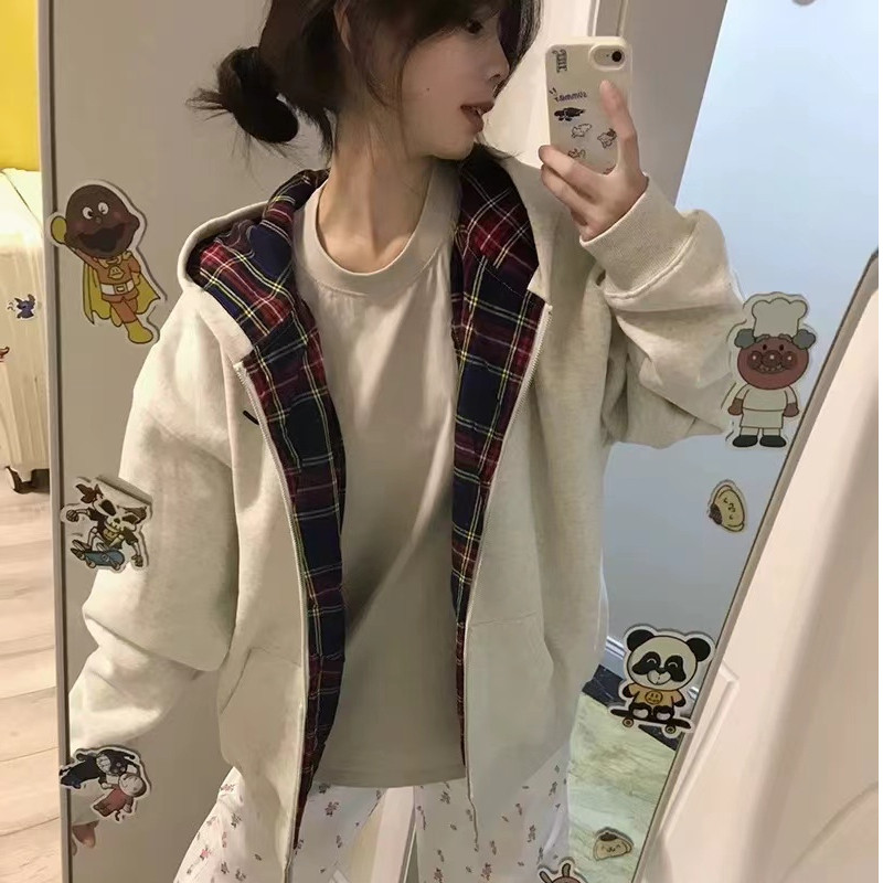 慵懒开衫秋冬小众美式复古棒球服