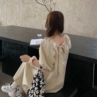 大码胖mm宽松甜美裙子仙女超仙森系夏装2025新款学生短袖连衣裙