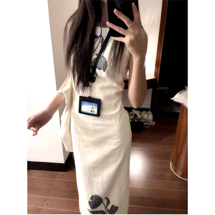 裙子女夏天2025新款夏季新中式清冷风印花改良版旗袍超好看连衣裙