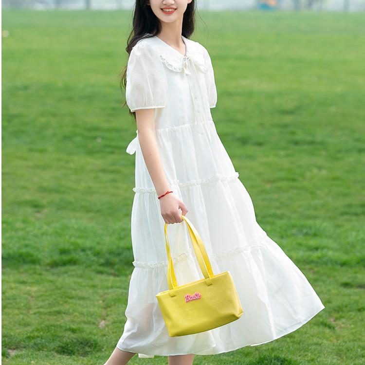 少女连衣裙仙气超仙森系初中学生夏装大童高中女生夏季白色公主裙