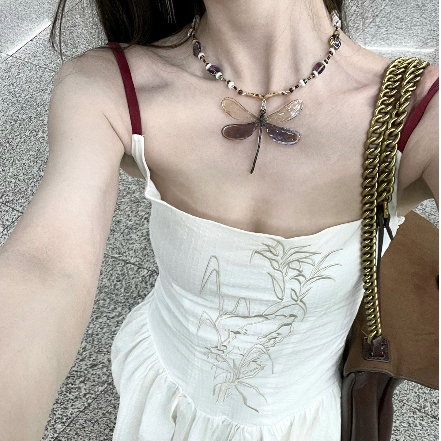 法式吊带连衣裙女夏季收腰显瘦过
