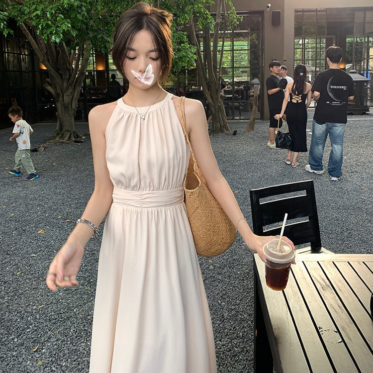 高级感黑色时尚长裙女夏季温柔通