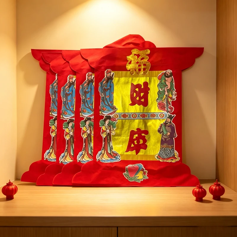 潮汕剪纸植绒大金箔福字平安吉祥