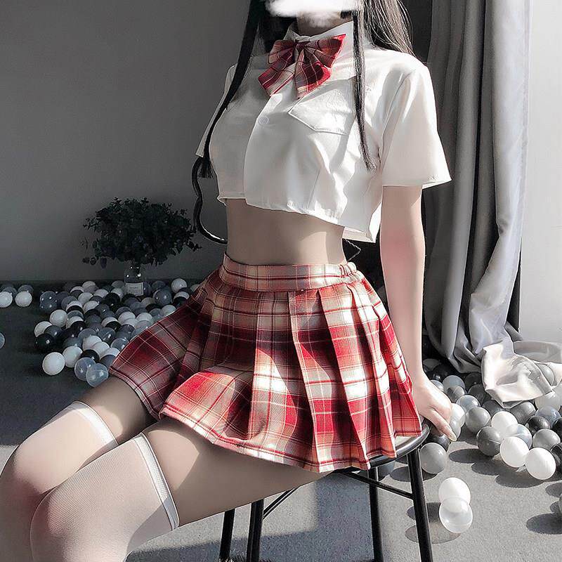 性感jk日系二次元cos制服校园诱惑学院风百褶超短裙纯欲免脱套装