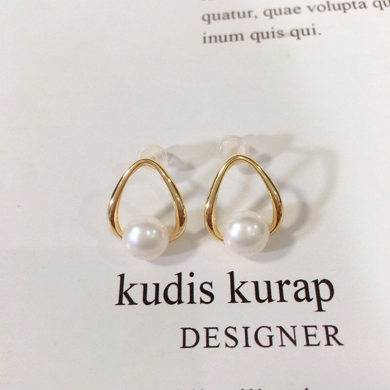 天然淡水珍珠耳环女18K包金轻奢高级风简约气质耳钉S925纯银耳针