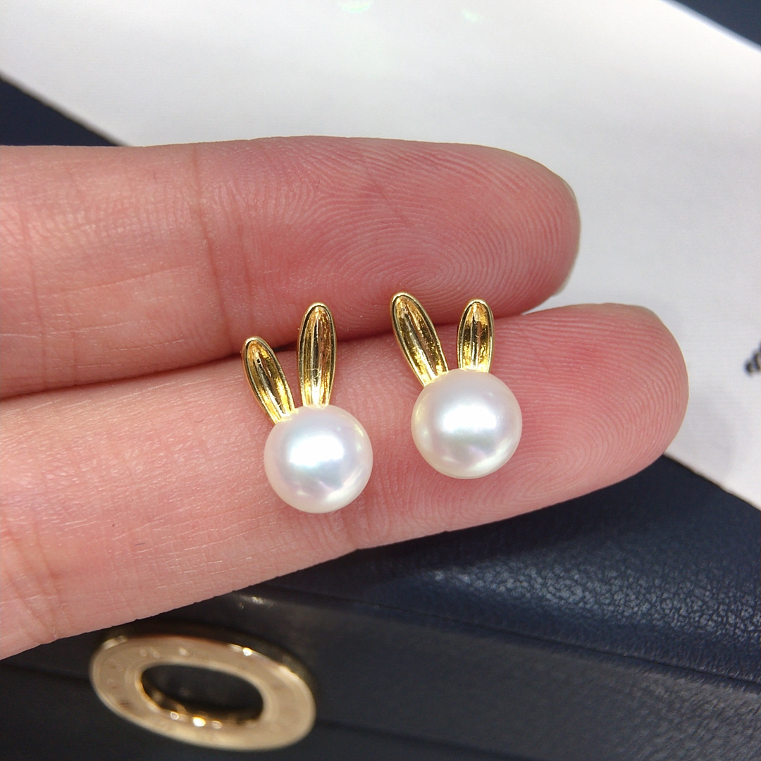 精工款国潮复古天然淡水珍珠耳钉女高级感小众个性珍珠耳饰